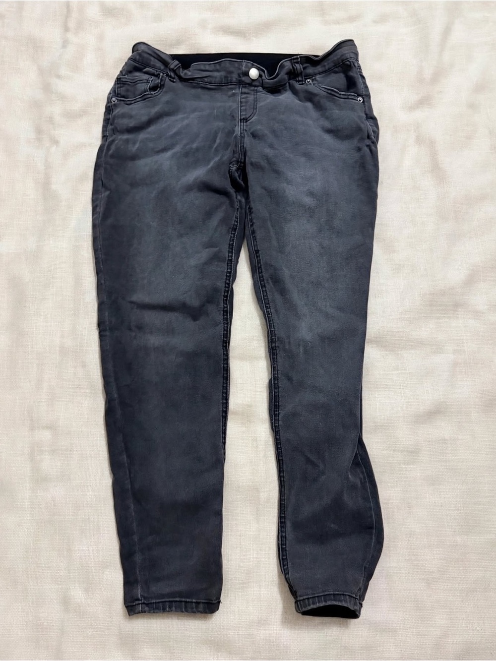 Time and Tru Maternity Black Jeans Size L (12-14) Over Bump Stretch